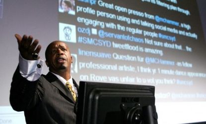 MC Hammer's announcement Wednesday of his new search engine made him an easy target for witty bloggers. 