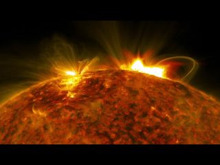 NASA's Solar Dynamics Observatory captured an image of the massive flare that burst off the sun on Sept. 10, 2017.
