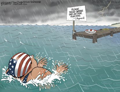 Political Cartoon U.S. COVID stimulus&nbsp;