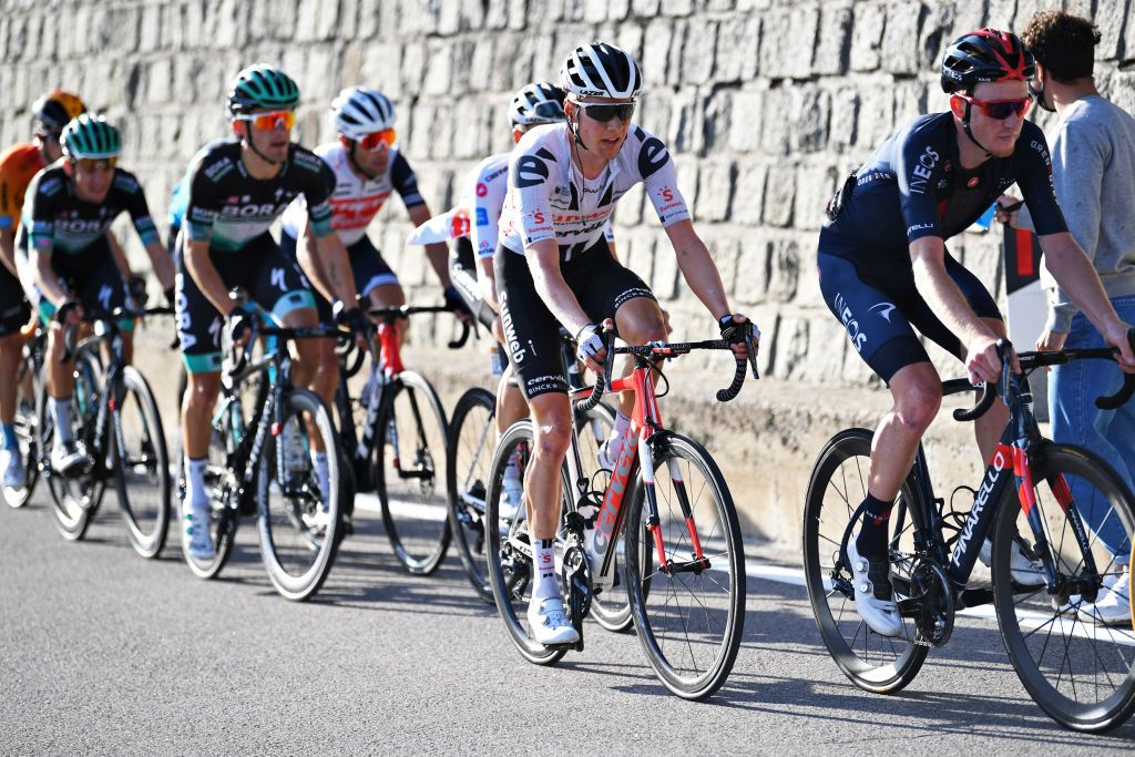MADONNA DI CAMPIGLIO ITALY OCTOBER 21 Wilco Kelderman of The Netherlands and Team Sunweb during the 103rd Giro dItalia 2020 Stage 17 a 203km stage from Bassano del Grappa to Madonna di Campiglio 1514m girodiitalia Giro on October 21 2020 in Madonna di Campiglio Italy Photo by Tim de WaeleGetty Images