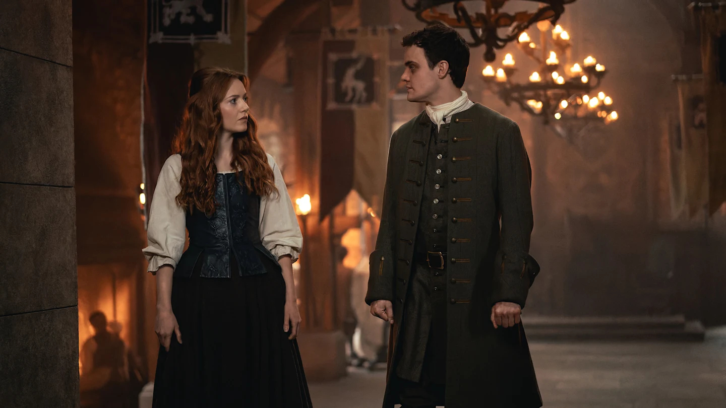 Harriet Slater and Séamus McLean Ross in Outlander: Blood of my Blood.