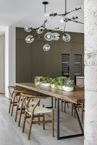 Dining table with Snadinavian feel at the Tarpon Bend Residence