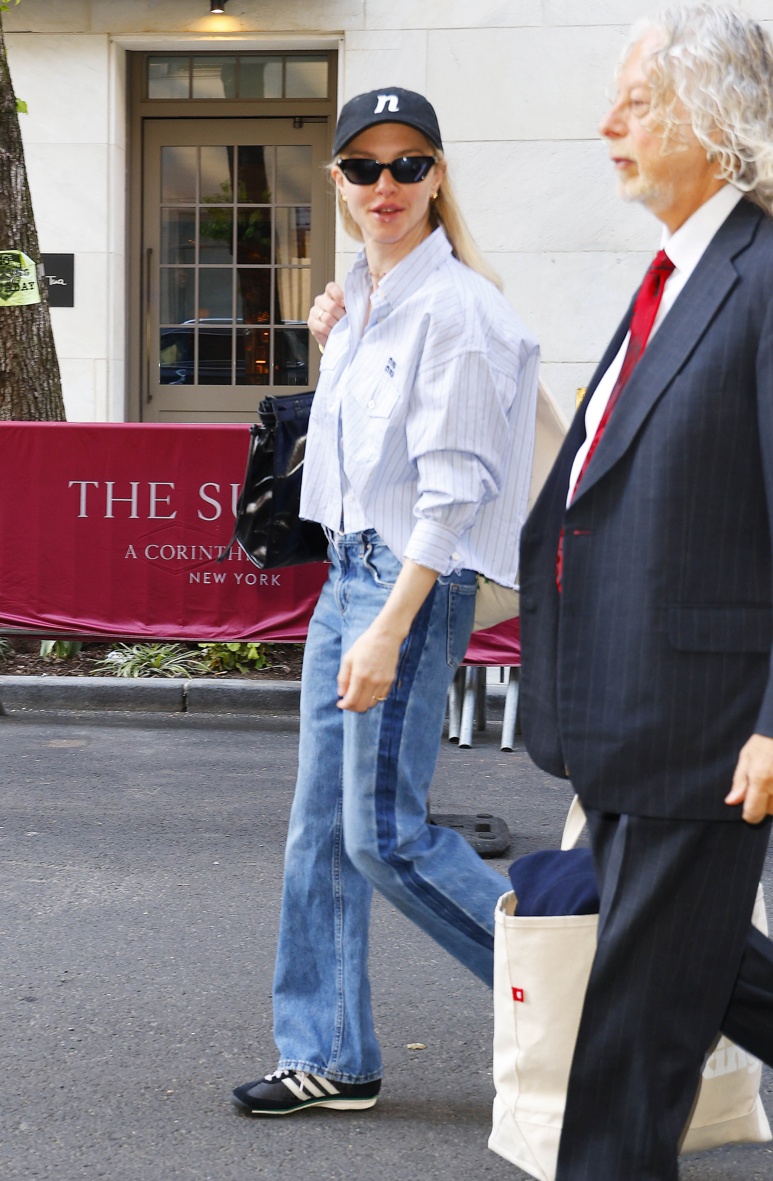 Amanda Seyfried styled a jeans outfit with Adidas sneakers the day after the 2026 Met Gala