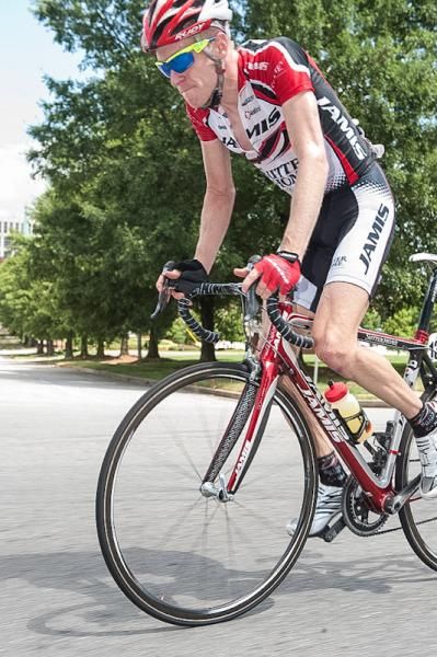 Tyler Wren (Jamis) gets ready for another lap up the climb.
