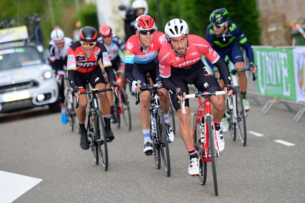 Fabio Felline (Trek - Segafredo) chases the lead group near the end of Amstel Gold