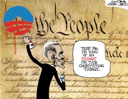 Obama cartoon U.S. Gun Control Constitution