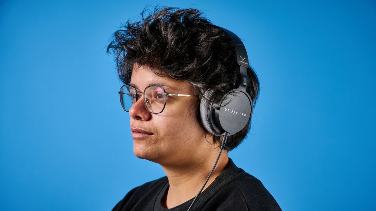 Beyerdynamic DT 270 Pros photographed in a blue background