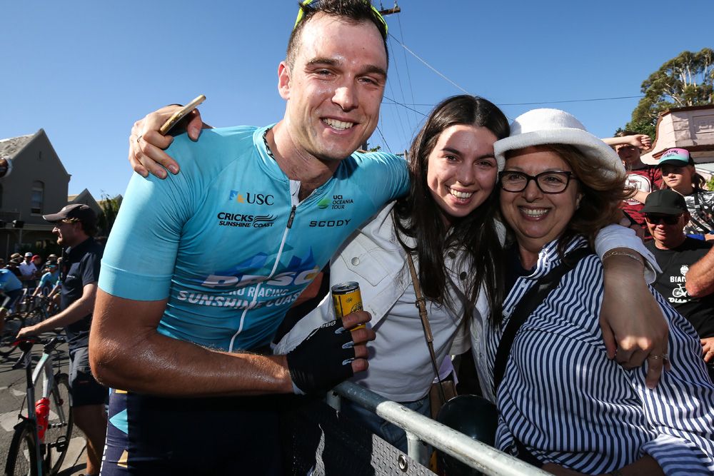 Michael Freiberg celebrates with his family