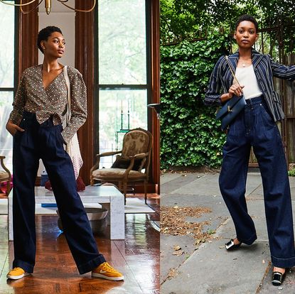 Clothing, Footwear, Leg, Trousers, Denim, Textile, Shirt, Jeans, Outerwear, Bag,