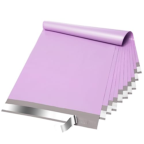 Fuxury Poly Mailers 12x15.5inch 50 Pcs, Waterproof Shipping Bags for Clothing, Strong Adhesive Shipping Envelopes for Small Business Suppliers, Self Seal Mailers Poly Bags Mailing Envelopes Purple