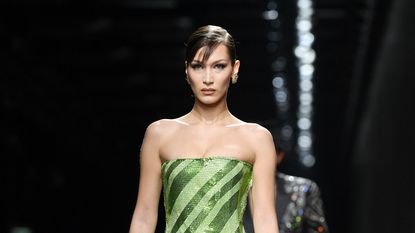 Bella Hadid walks the runway for Versace in Milan