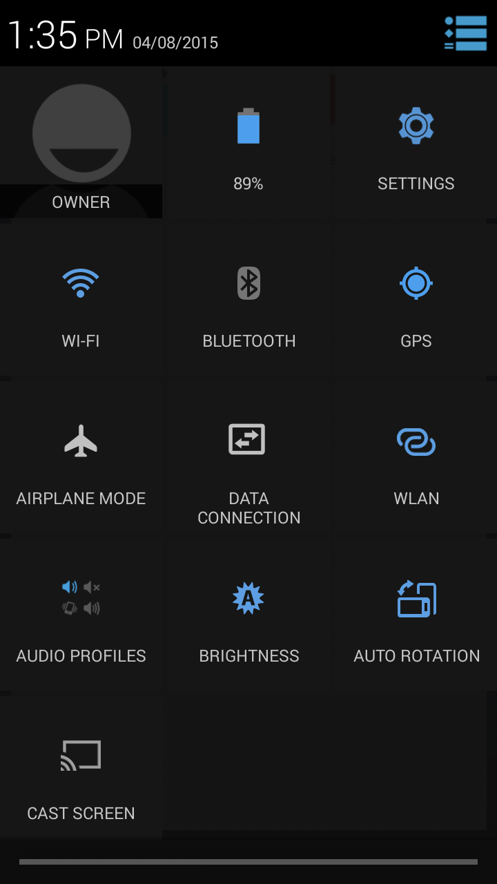 Unnecto Quick Settings