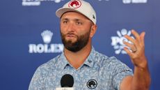 Jon Rahm speaks to the media at the PGA Championship