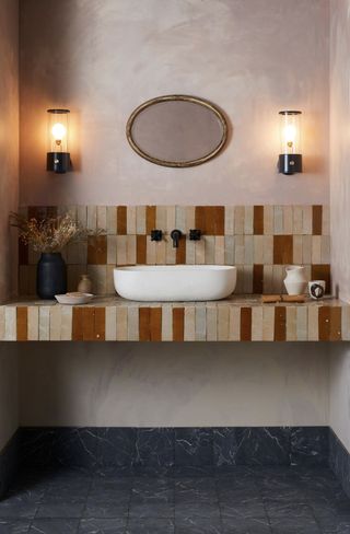 Bejmat tiled basin vanity shelf