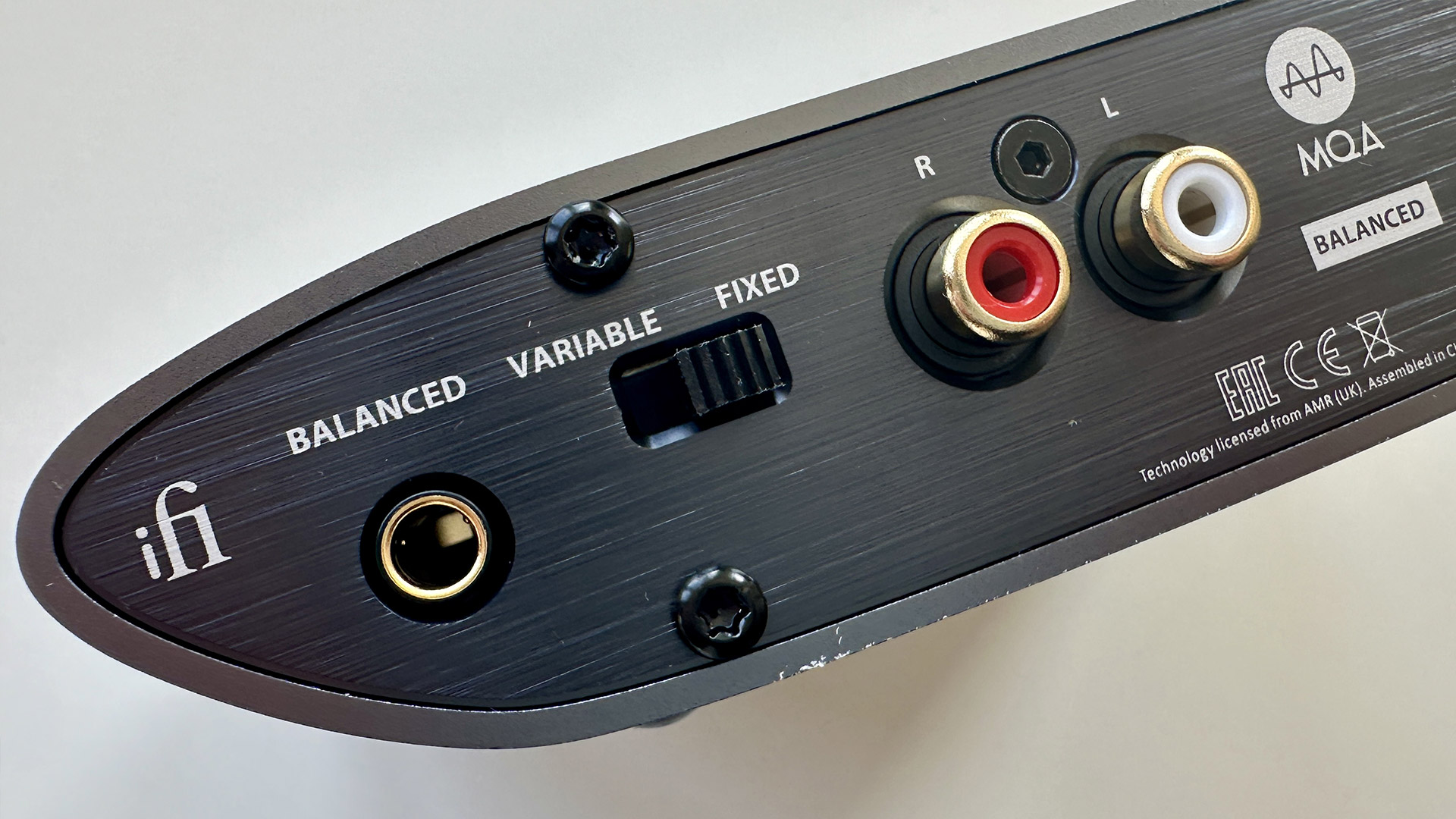 A close up of the ports on the iFi Zen DAC 3