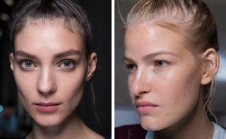 Models sported a raw look with translucent make-up by Pat McGrath