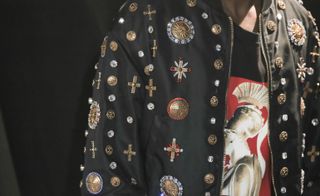 He described the heavily embellished collection as ‘fearless’ – this wearer would definitely have guts.