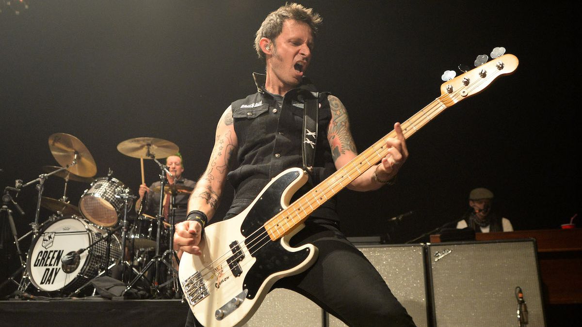 Mike Dirnt of Green Day performs onstage at House Of Blues on April 16, 2015 in Cleveland, Ohio. 