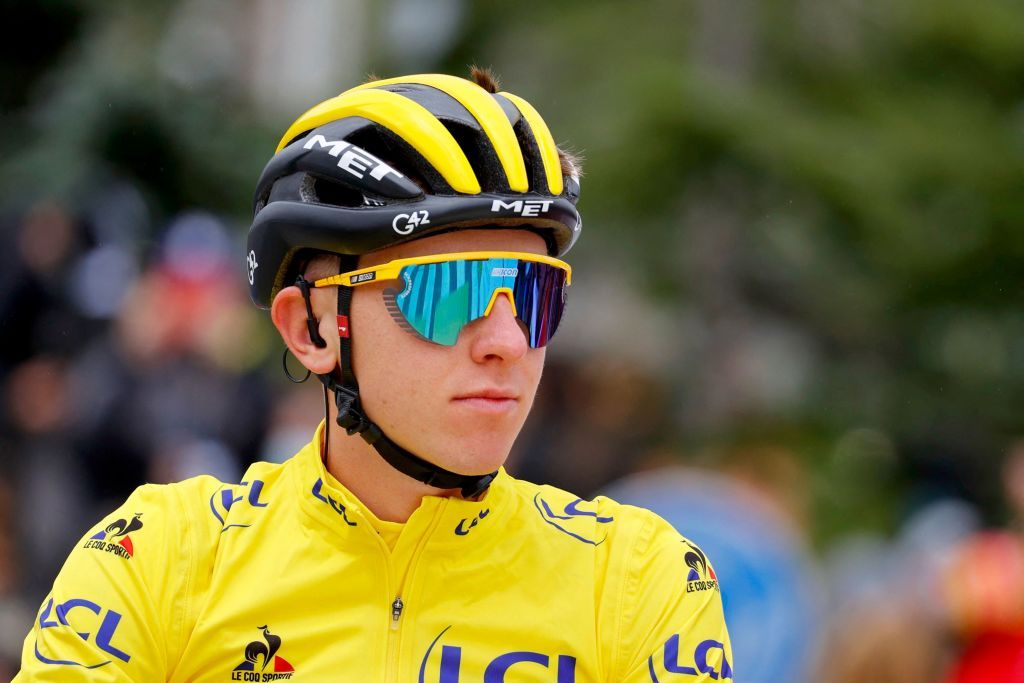 Team UAE Emirates Tadej Pogacar of Slovenia wearing the overall leaders yellow jersey prior to the start of 16th stage of the 108th edition of the Tour de France cycling race 169 km between Pas De La Case and SaintGaudens on July 13 2021 Photo by Thomas SAMSON AFP Photo by THOMAS SAMSONAFP via Getty Images