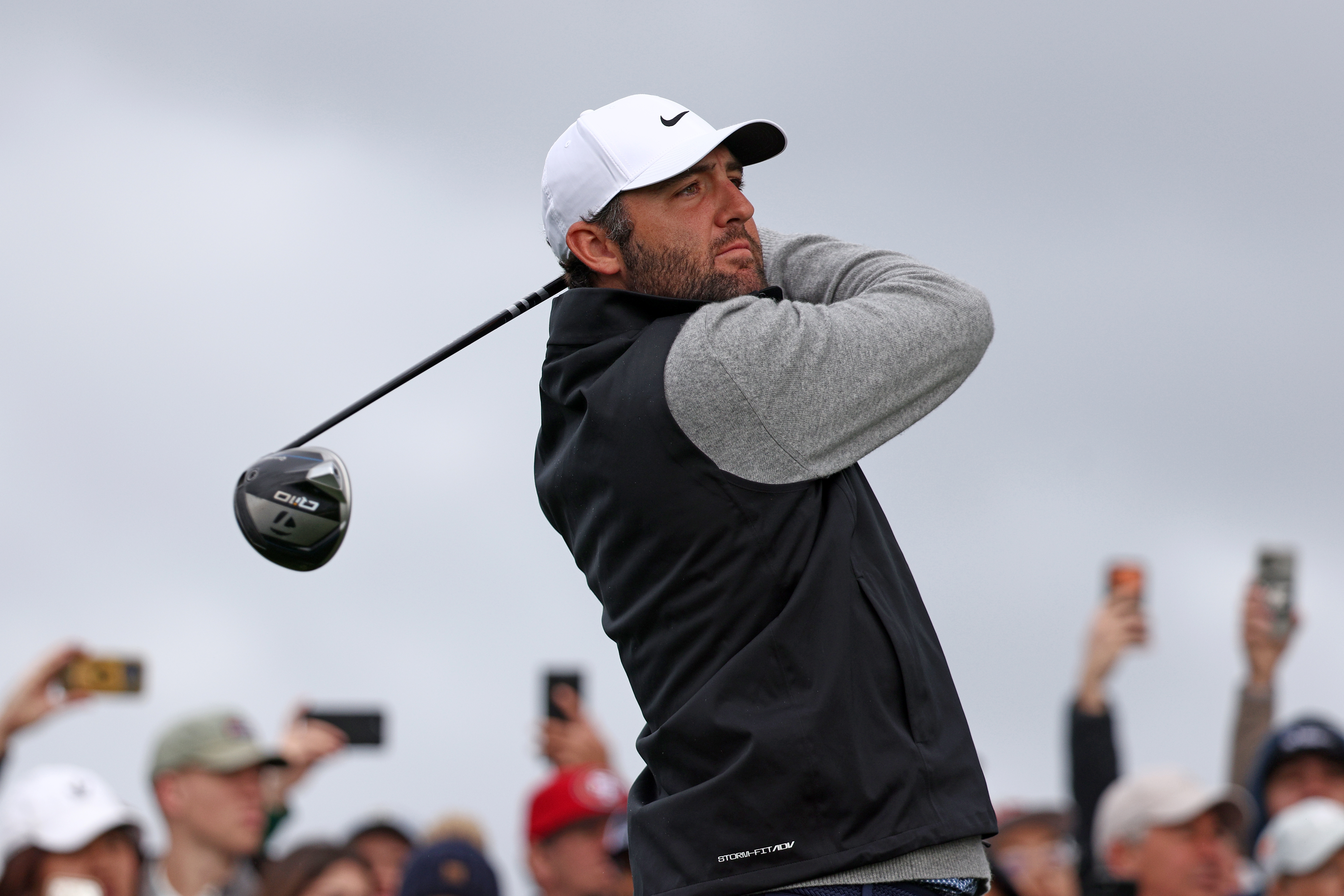 Scottie Scheffler hits a driver