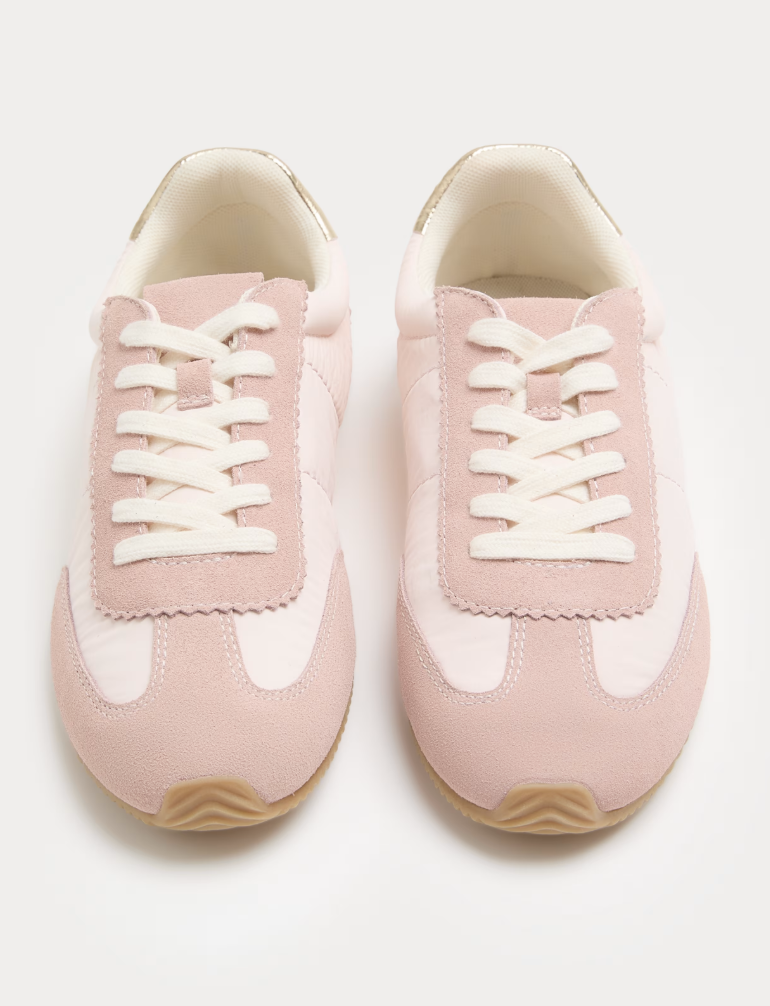 M&amp;S, Suede Side Stripe Retro Runner Trainers