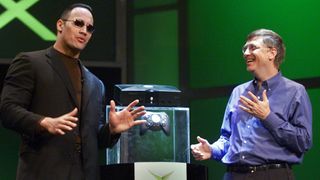 The Rock and Bill Gates at the Xbox reveal