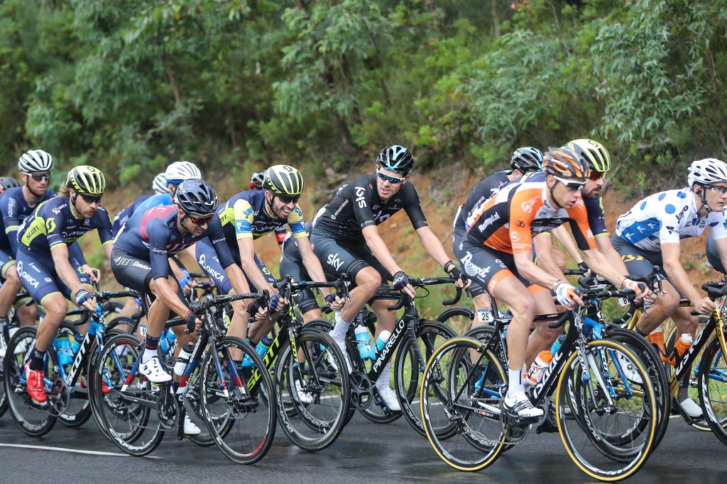 There was time for a laugh in the peloton
