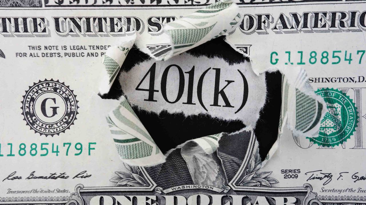 Photo of a dollar bill with 401(k) in the middle