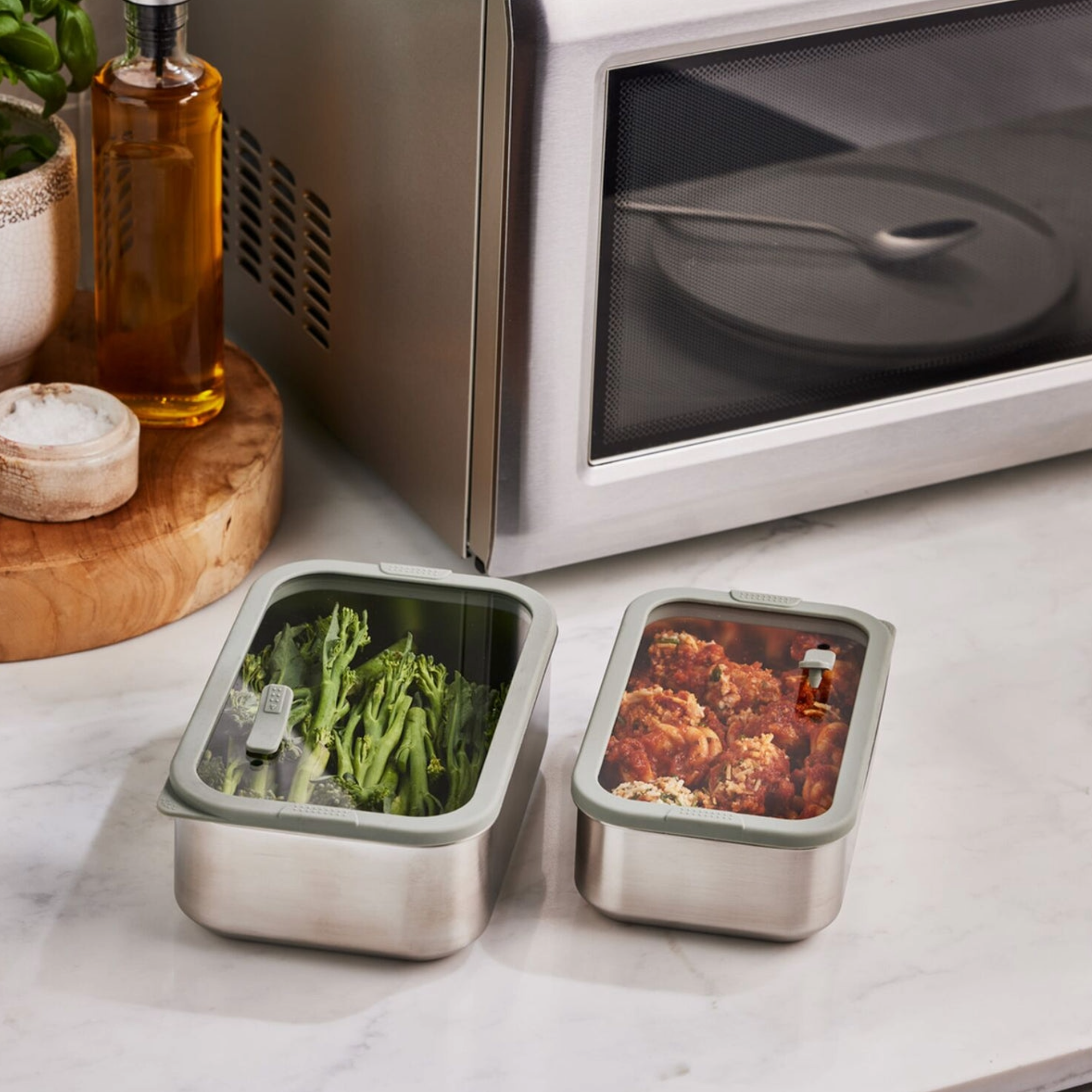 Lakeland stainless steel microwave safe containers