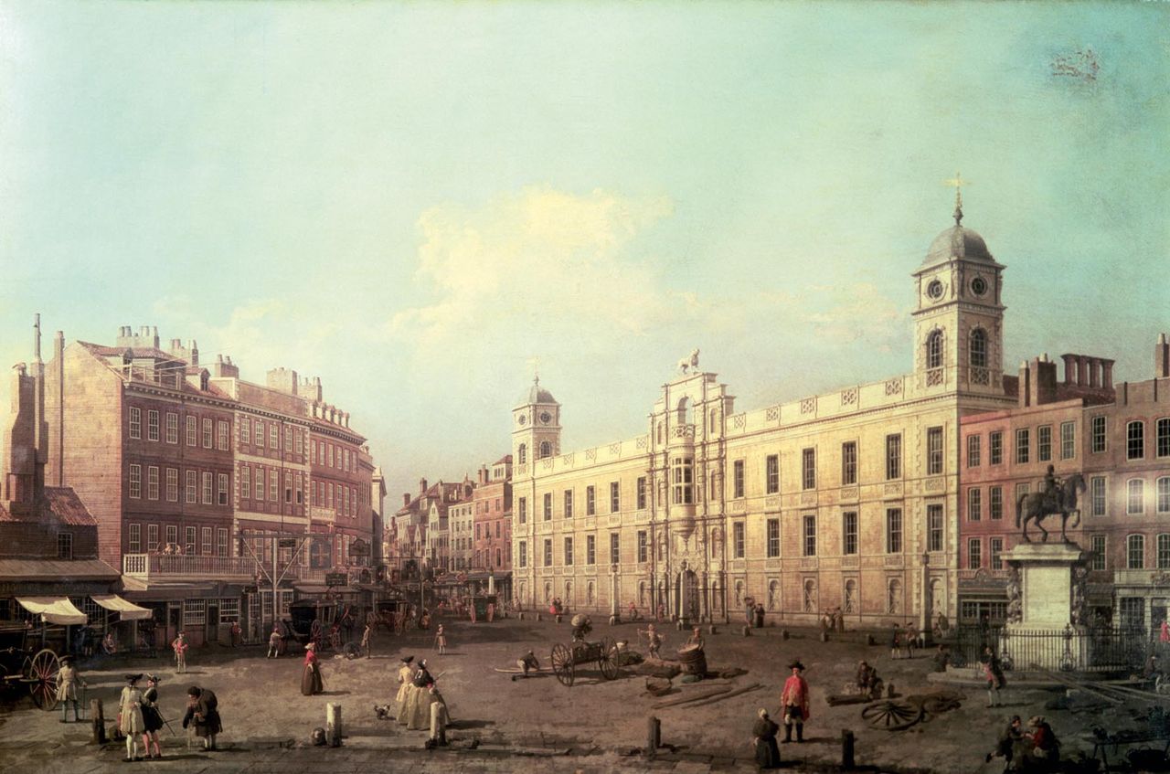 The last of the great Strand palaces, Northumberland Palace, was demolished in 1874. It is shown here in a painting by Canaletto.