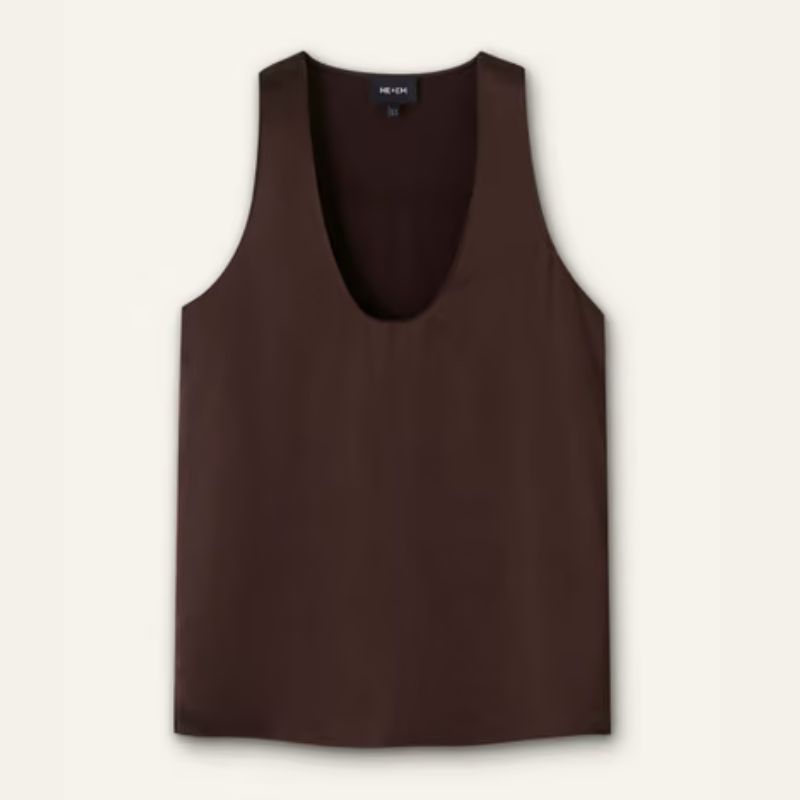 ME+EM, brown silk tank top]