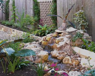 water feature and rockery