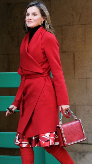 Queen Letizia of Spain arrives for a meeting at the AECC in 2017