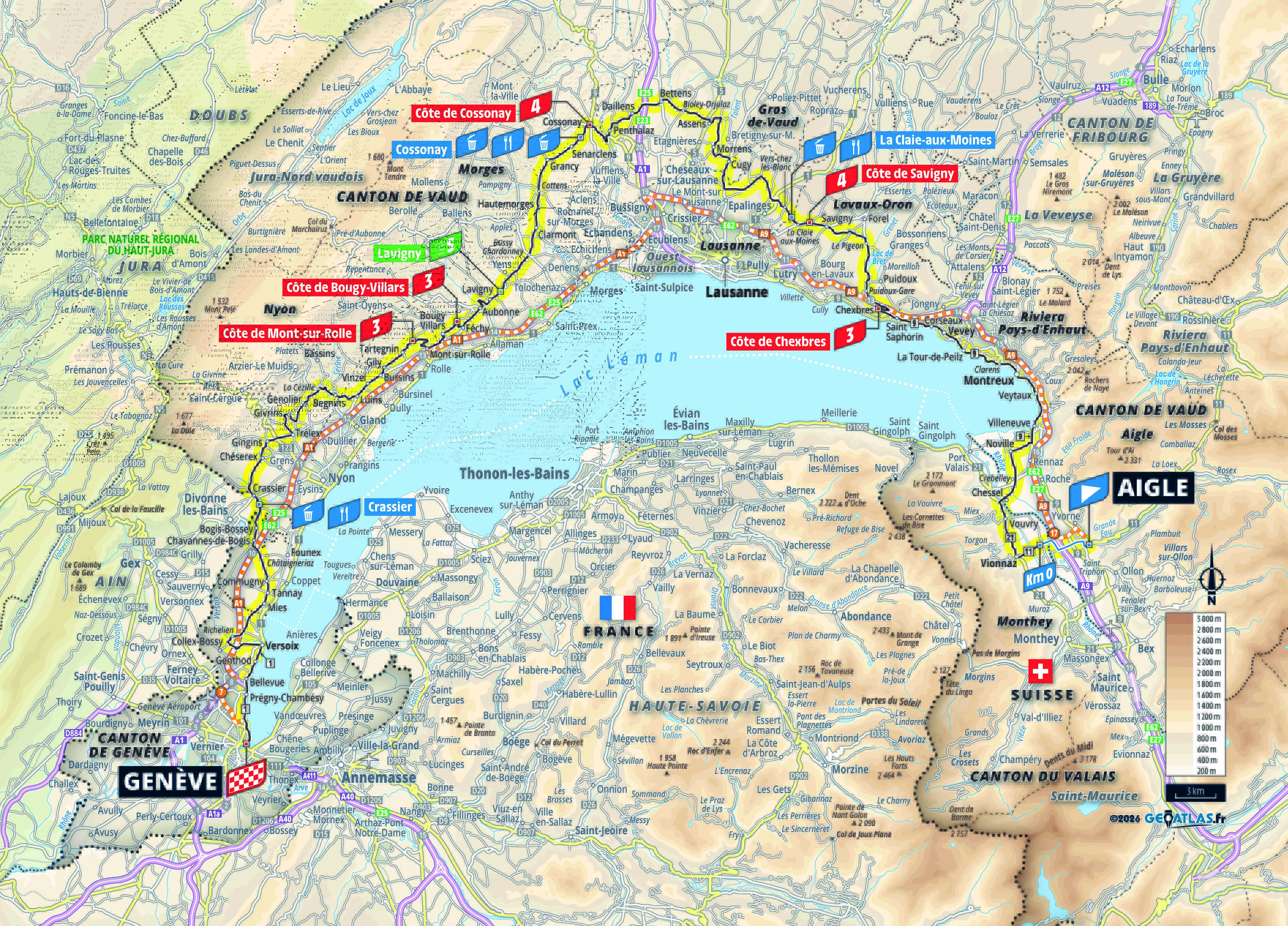 Tour de France Femmes route 2026 - stage 2 map