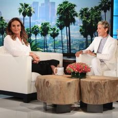 Caitlyn Jenner being interviewed by Ellen DeGeneres.