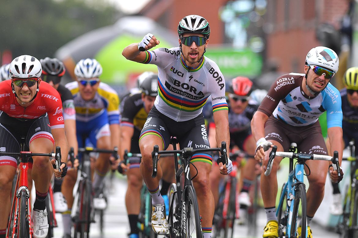 Peter Sagan celebrates his second win of the race