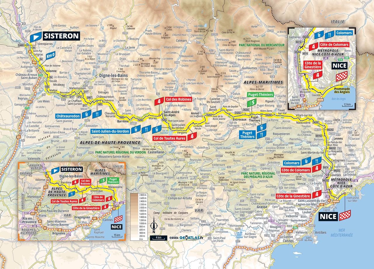 Stage 8 map, Tour de France Femmes 2026