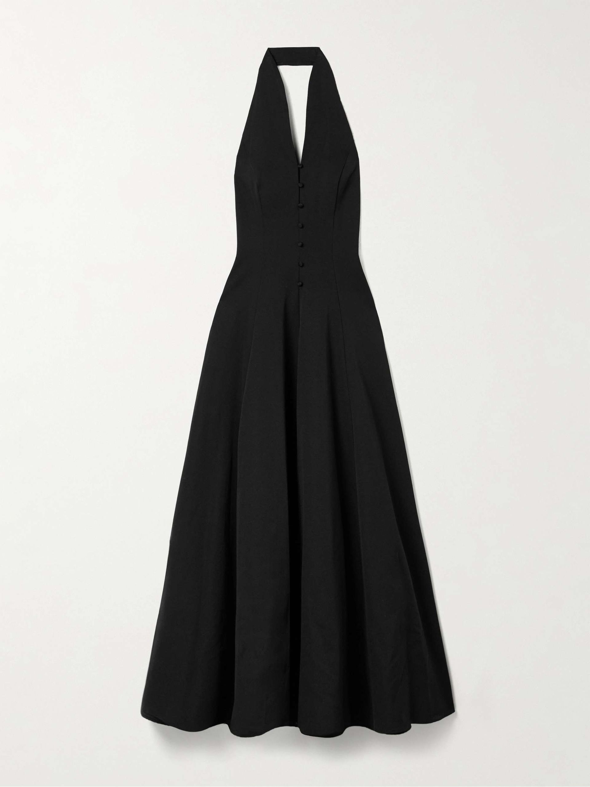 Stella Cotton-Blend Faille Halterneck Maxi Dress