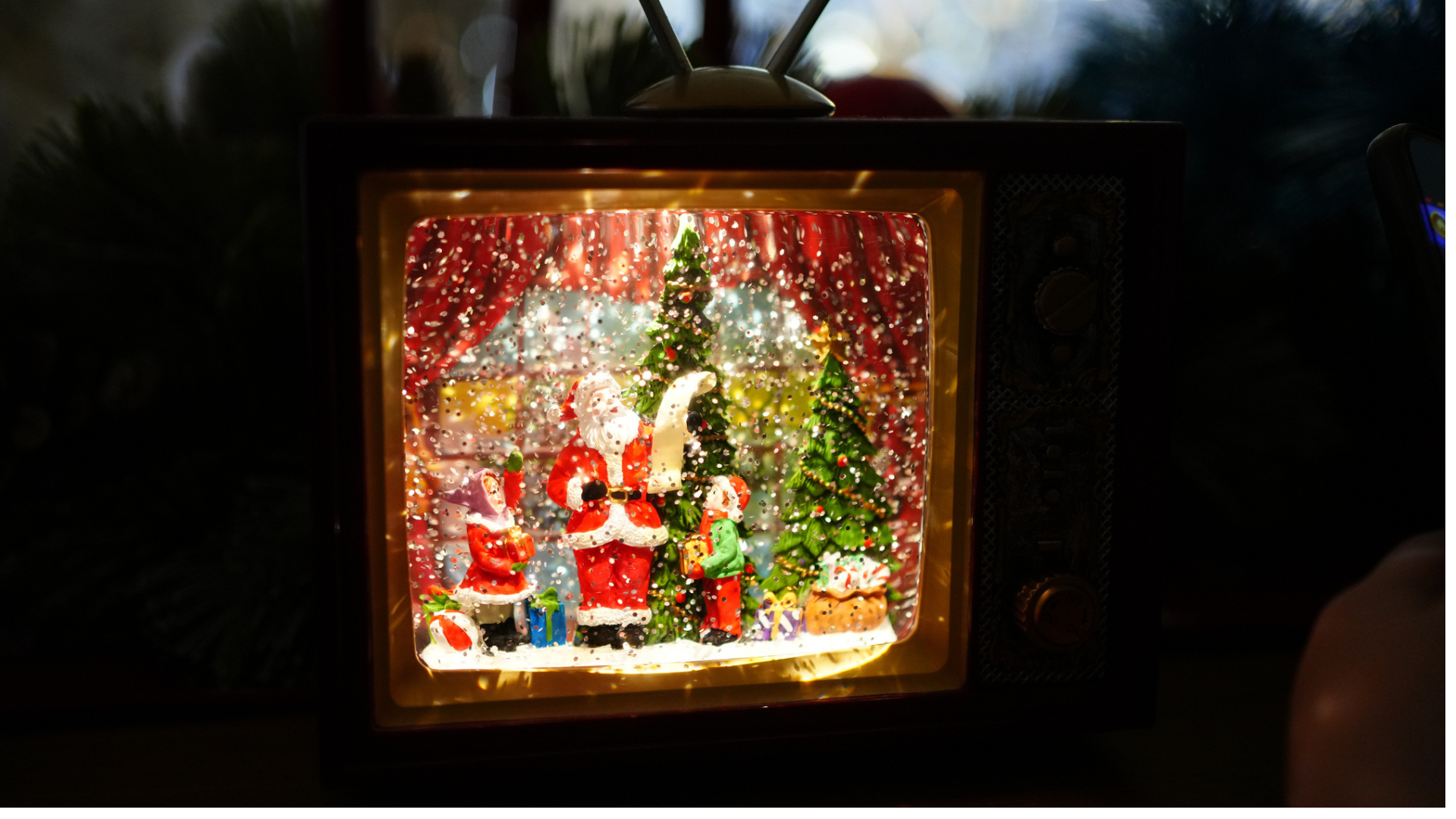 Christmas decoration in a dark room