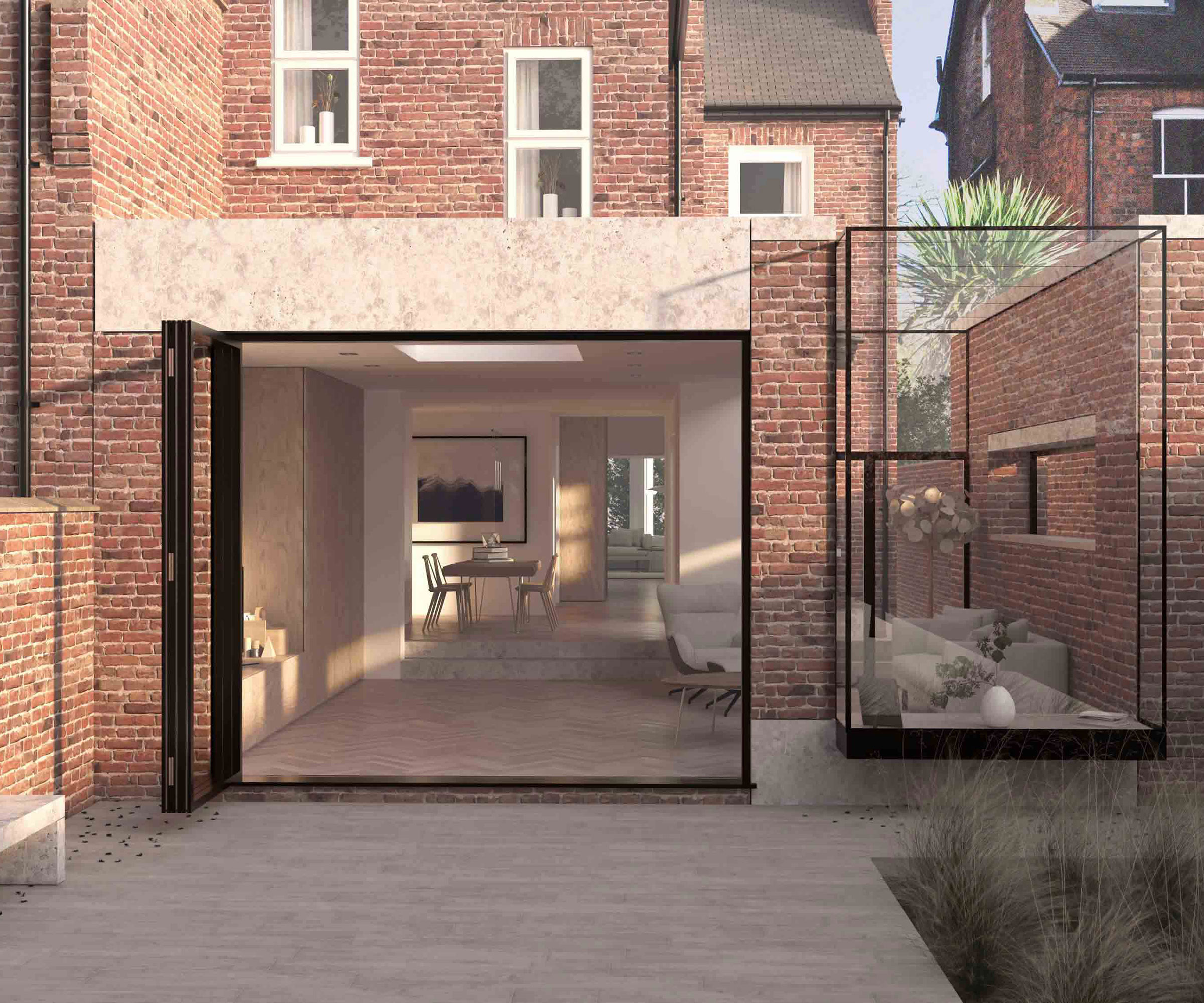 modern glass box extension