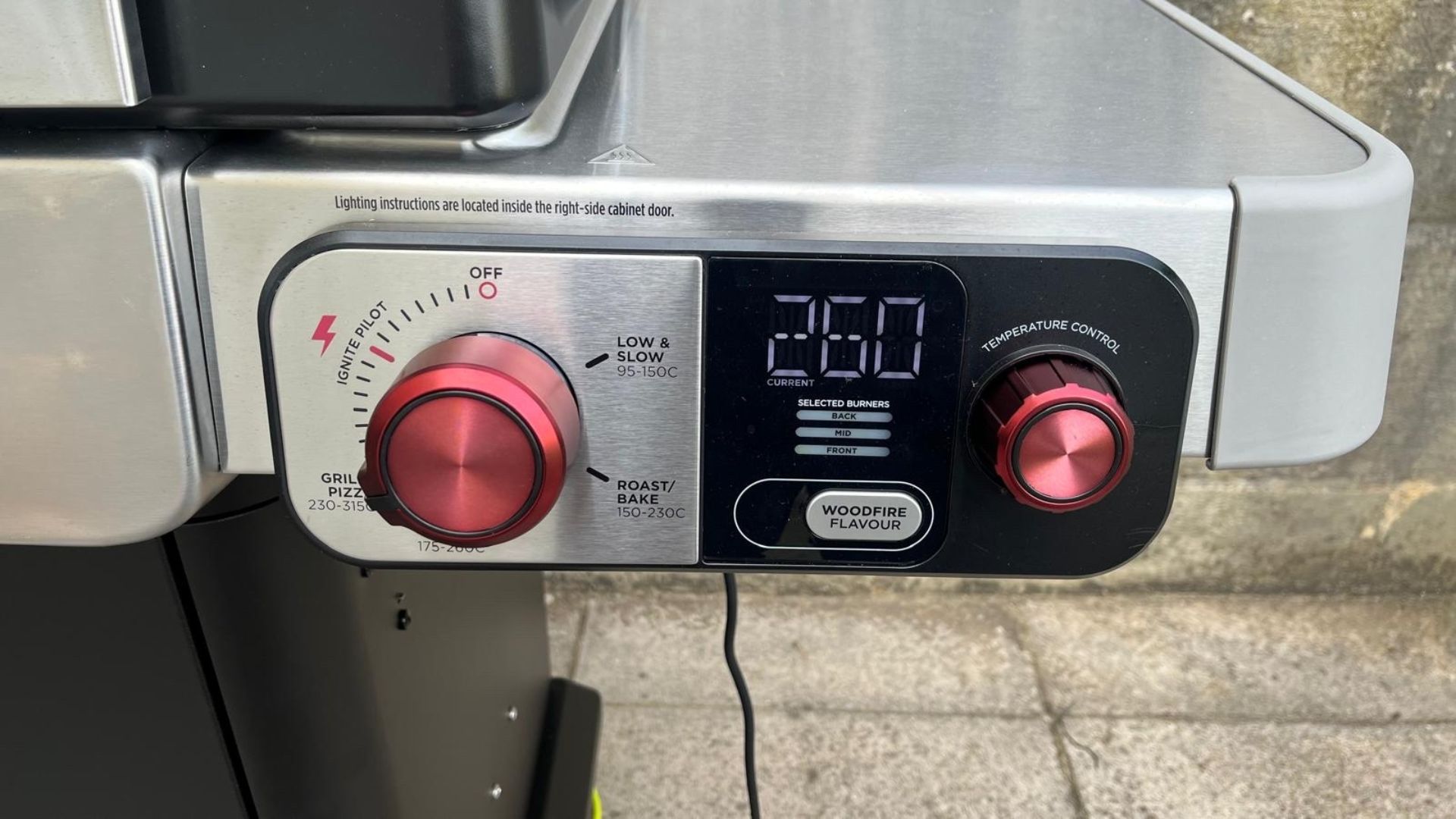 Testing the Ninja FlexFlame Gas BBQ Grill, showing the controls