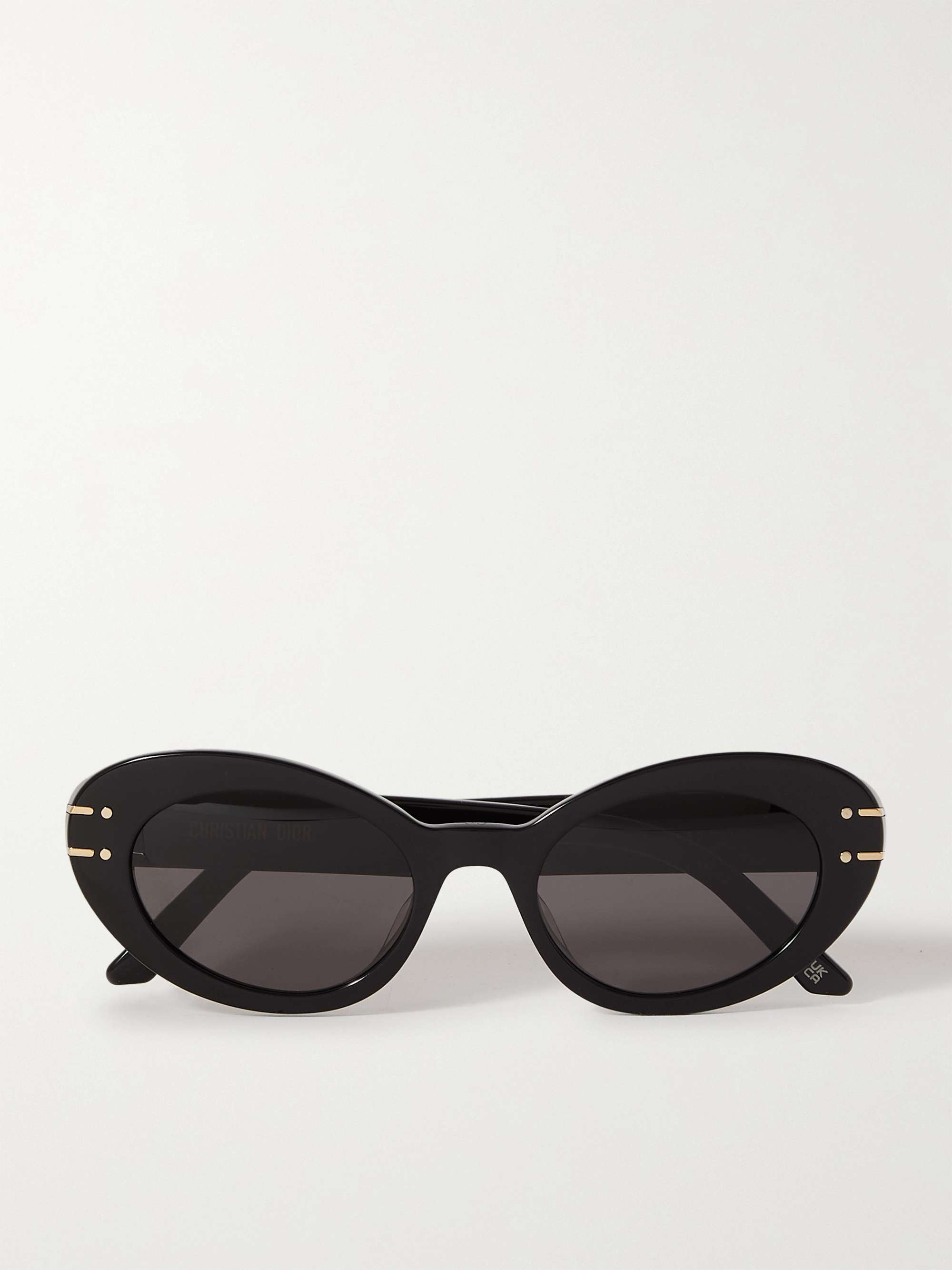 Diorsignature B3u Cat-Eye Acetate and Gold-Tone Sunglasses