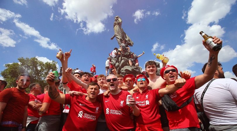 Liverpool fans in Place de la Nation ahead of their team&#039;s Champions League final against Real Madrid on Saturday night.