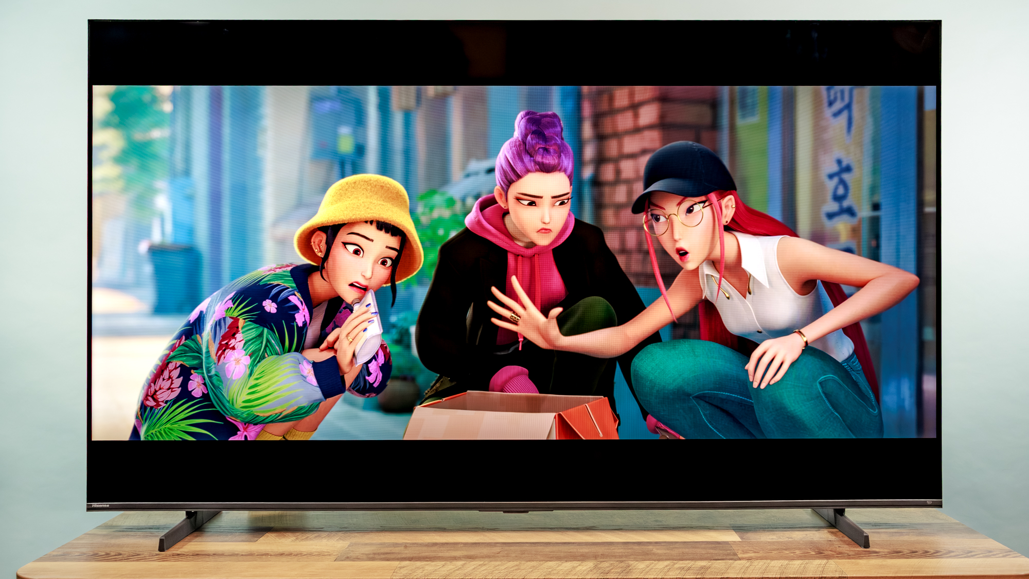 Hisense QD7 Mini LED TV on a table