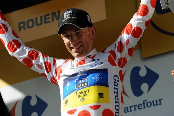 Michael Morko (Saxo Bank-Tinkoff) didn't score any mountains points during stage 4, but had enough of a lead to remain atop the classification.