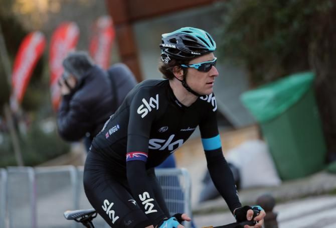 Bradley Wiggins (Sky) was just outside the tight time limit having dropped off the main field on the final Col de Puig Major