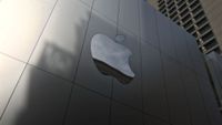 Apple logo on a building