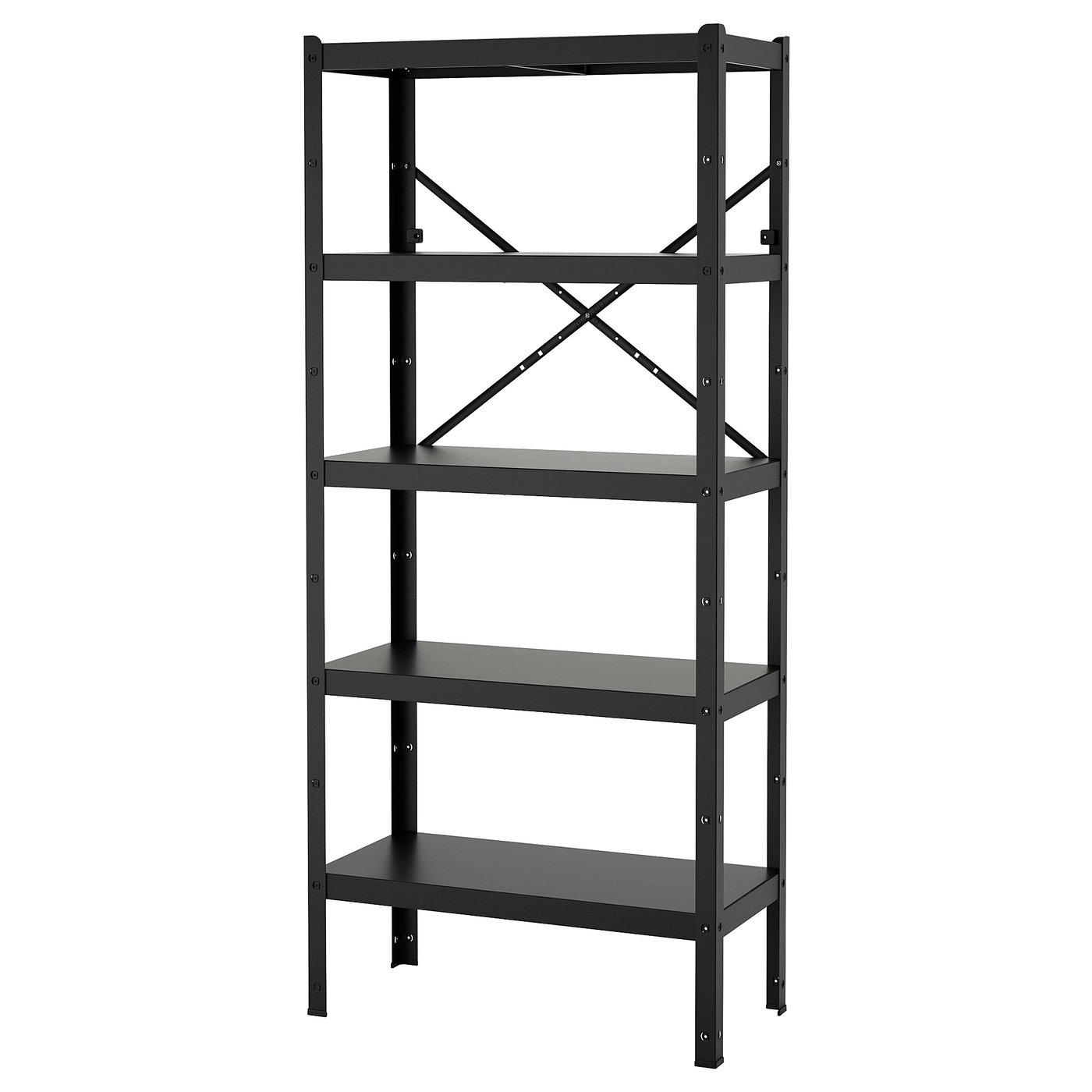 Bror Shelving Unit - Black 33 1/2x15 3/4x74 3/4 "
