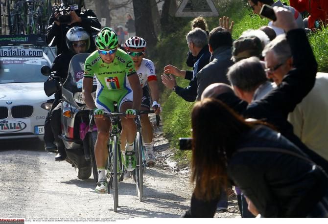 Peter Sagan leads Michal Kwiatkowski (Omega Pharma-QuickStep)
