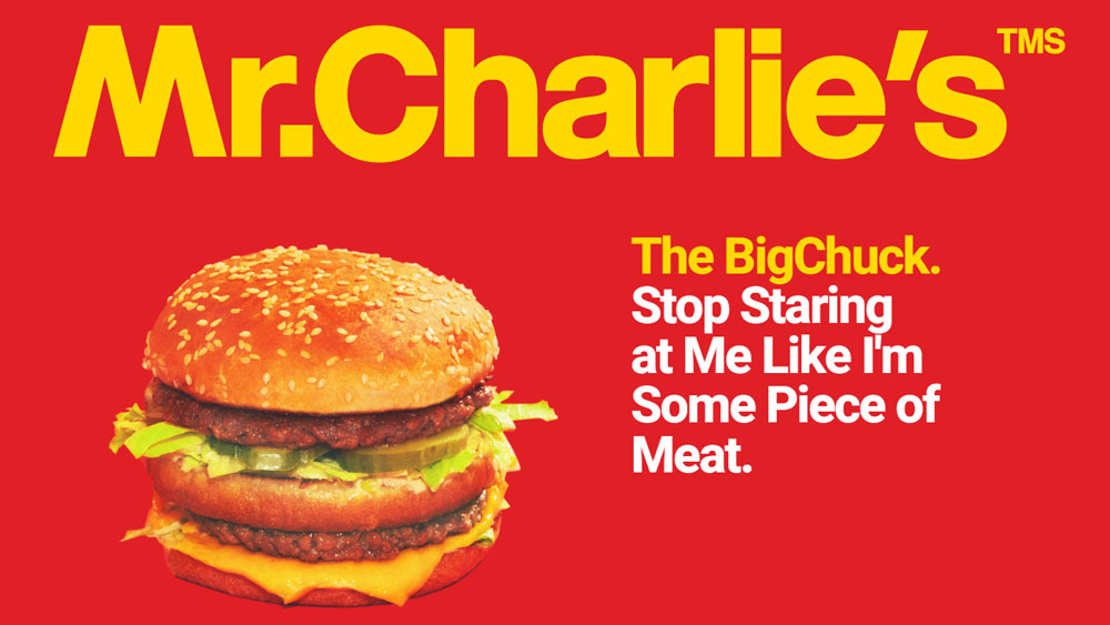 Mr Charlie's vegan restaurant shows similarities to McDonald's branding